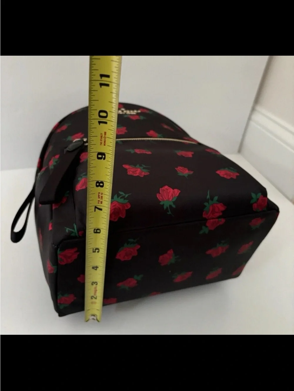 kate spade Black and Red Rose Print Mini Backpack